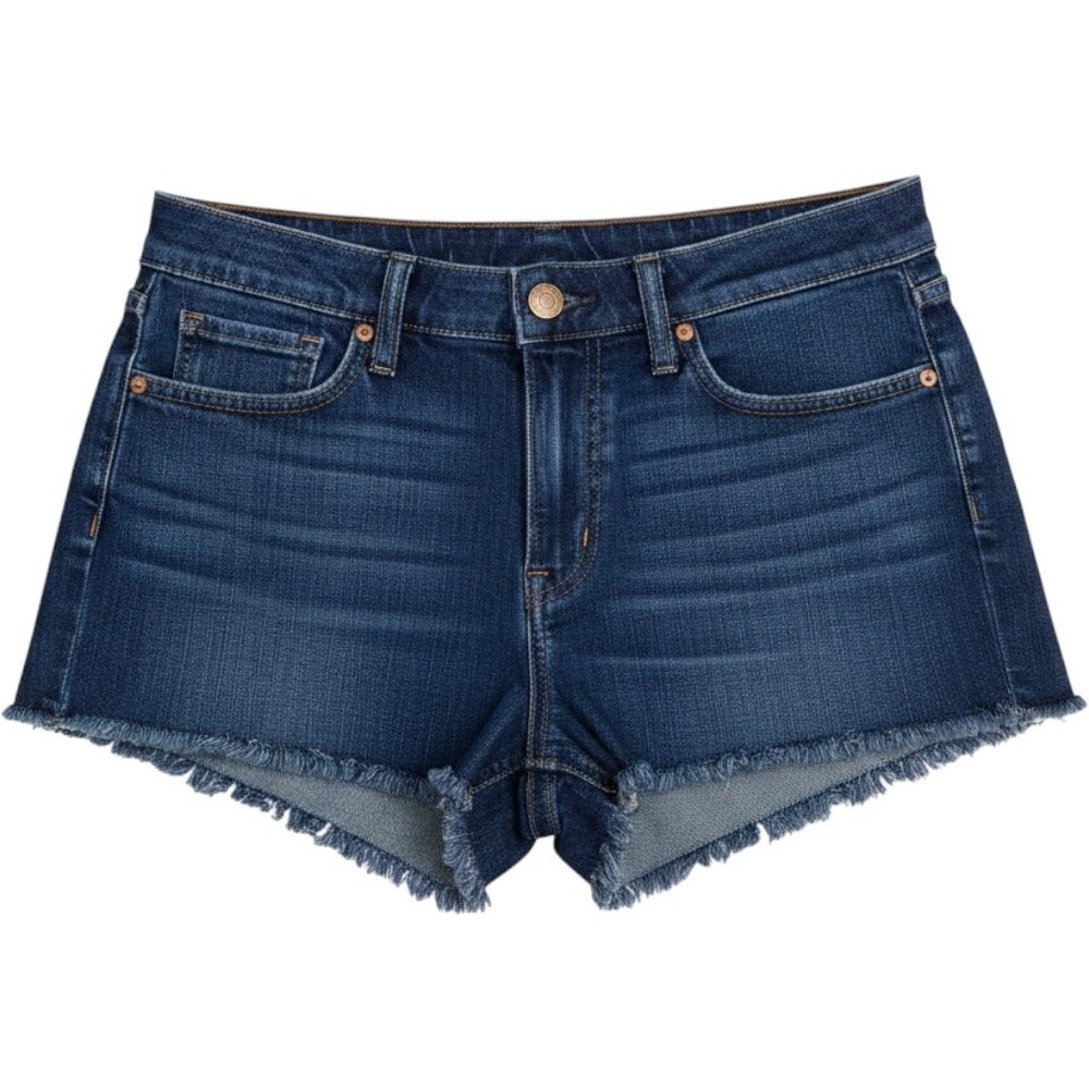 L'Agence Jean denim cutoff mini shorts distressed dark blue‎ wash size 27